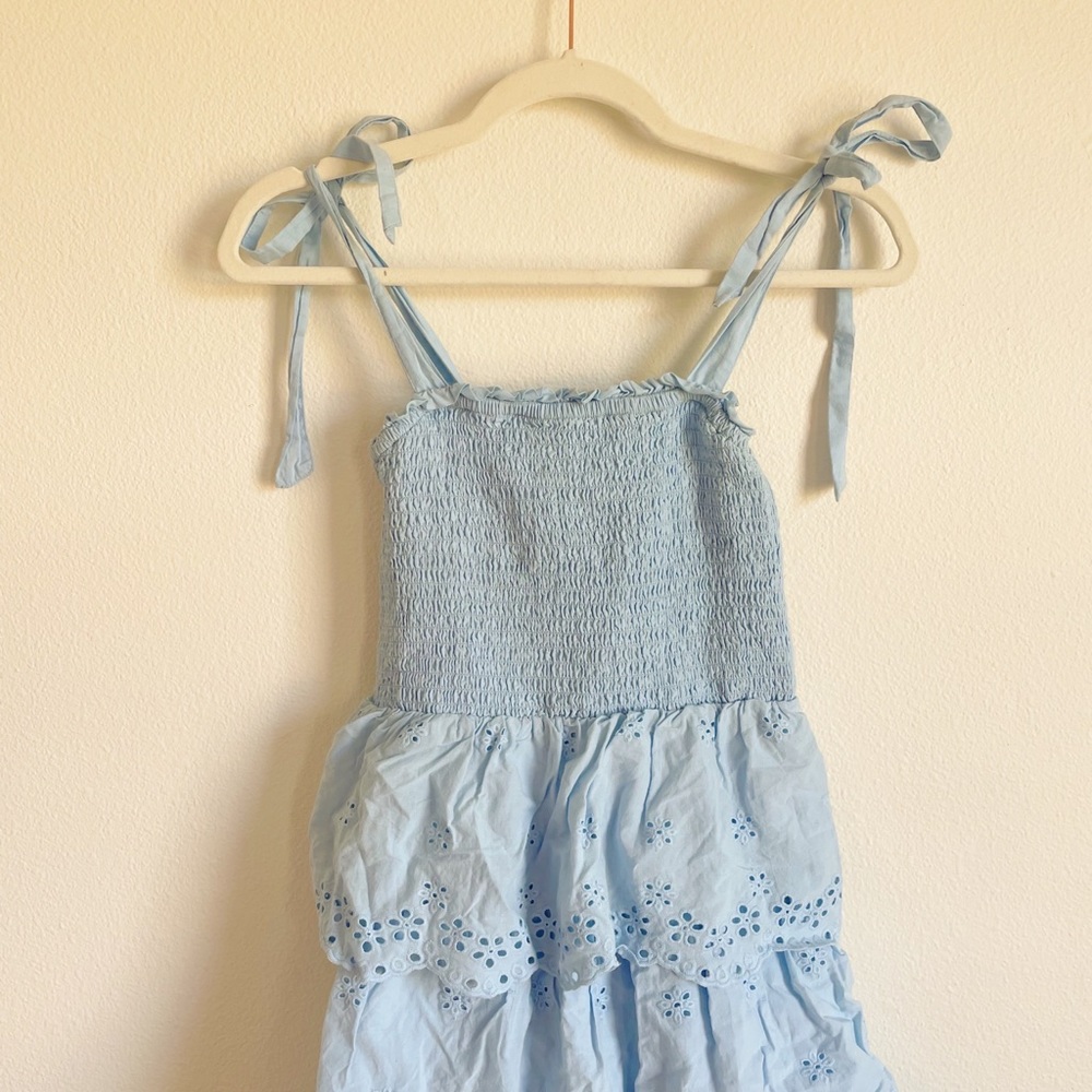 flowy baby blue american eagle layered dress❄️💙🤍